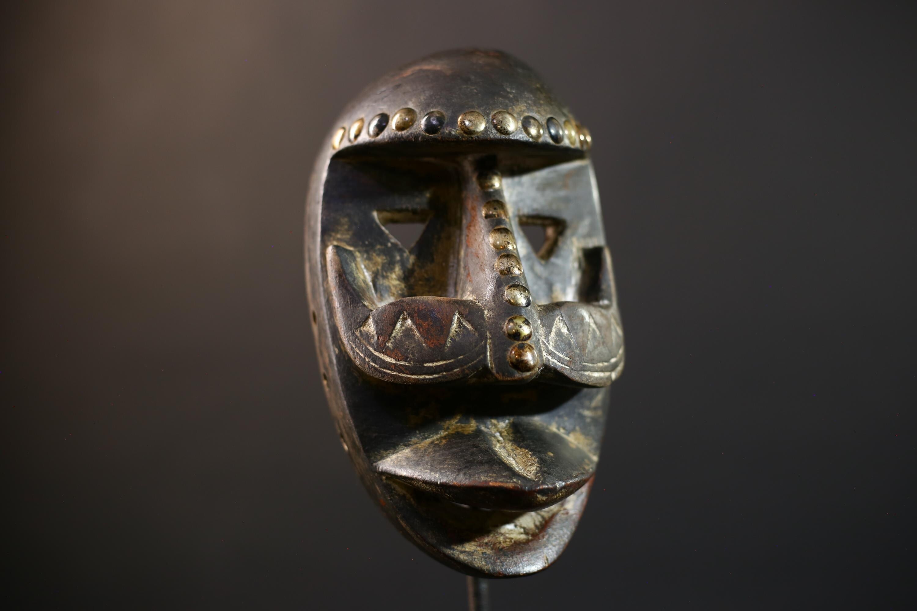 African Wood Mask Antique | Dan Kran Tribal Face | Unique Wall Hanging Decor | Handcrafted Cultural Art | Ethnic Home Accent-G5183