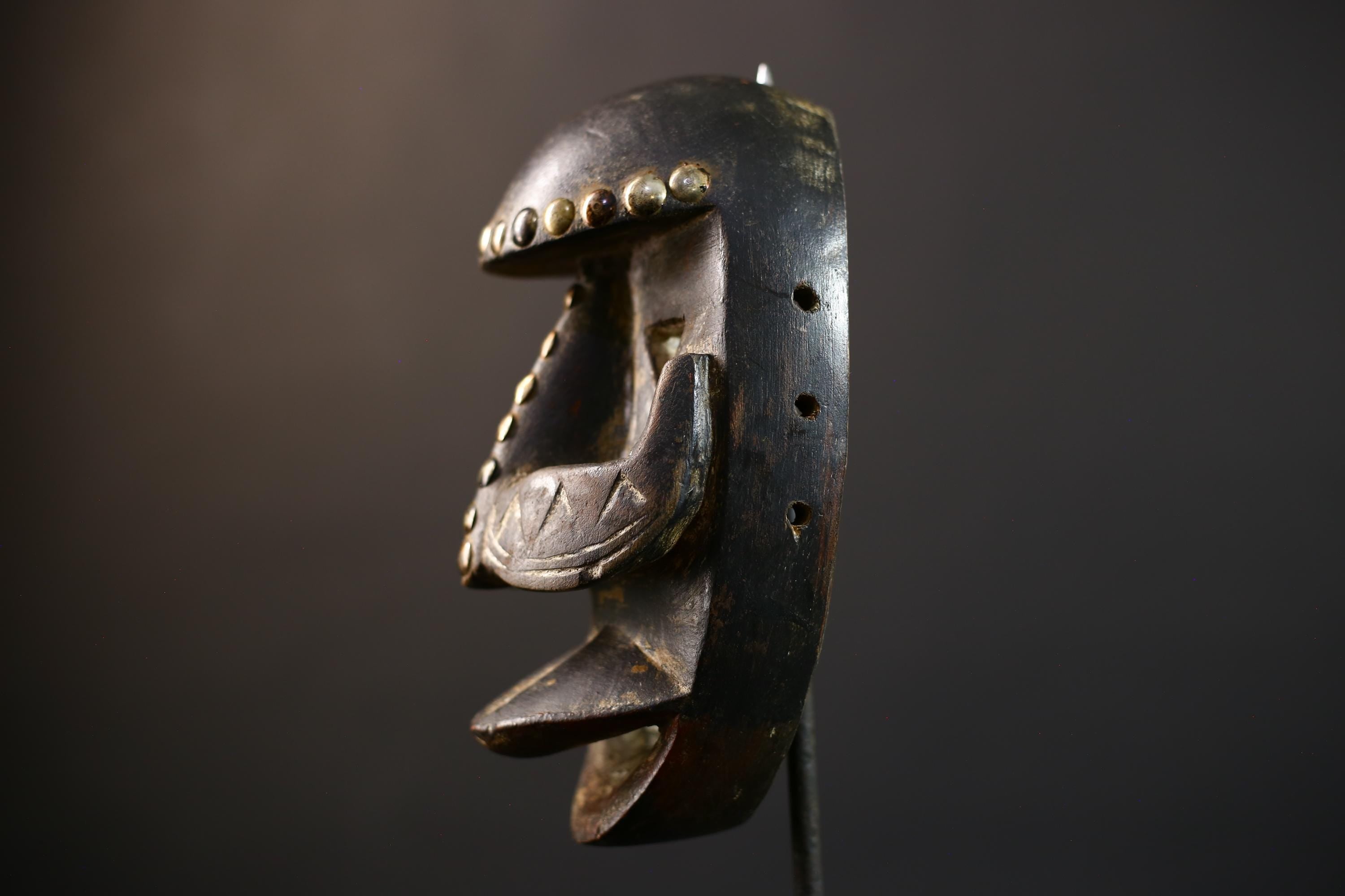 African Wood Mask Antique | Dan Kran Tribal Face | Unique Wall Hanging Decor | Handcrafted Cultural Art | Ethnic Home Accent-G5183