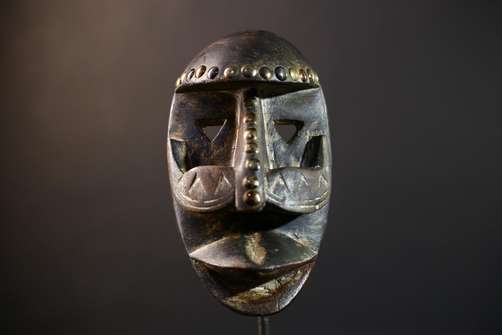 African Wood Mask Antique | Dan Kran Tribal Face | Unique Wall Hanging Decor | Handcrafted Cultural Art | Ethnic Home Accent-G5183