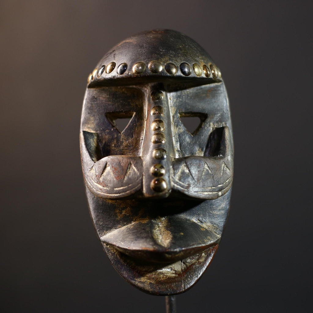African Wood Mask Antique | Dan Kran Tribal Face | Unique Wall Hanging Decor | Handcrafted Cultural Art | Ethnic Home Accent-G5183