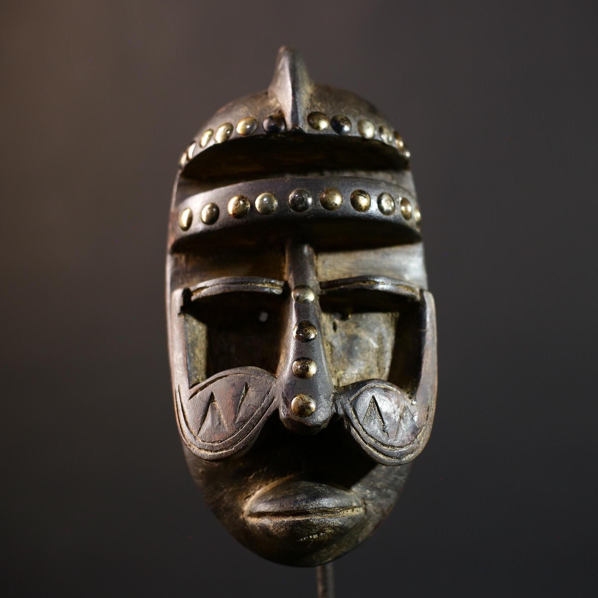 African Wood Mask Antique | Dan Kran Tribal Face | Unique Wall Hanging Decor | Handcrafted Cultural Art | Vintage Home Accent-G5182
