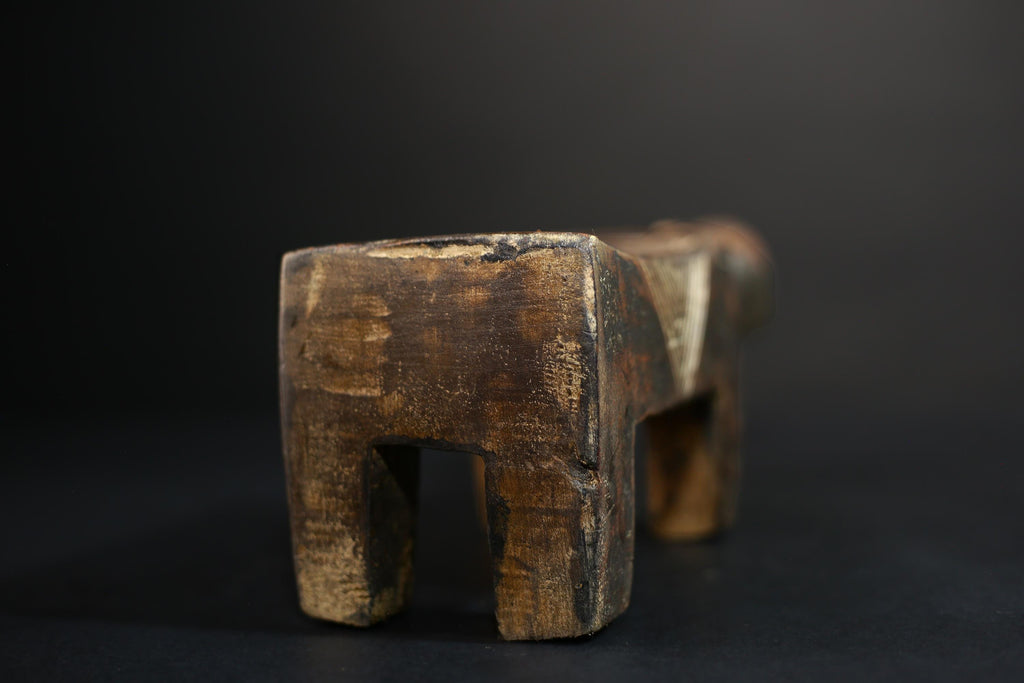 African Crafted Stool | Wooden Tribal Seat | Ethnic Home Decor Accent | Unique Handcrafted Furniture Piece | Cultural Art  -G5174