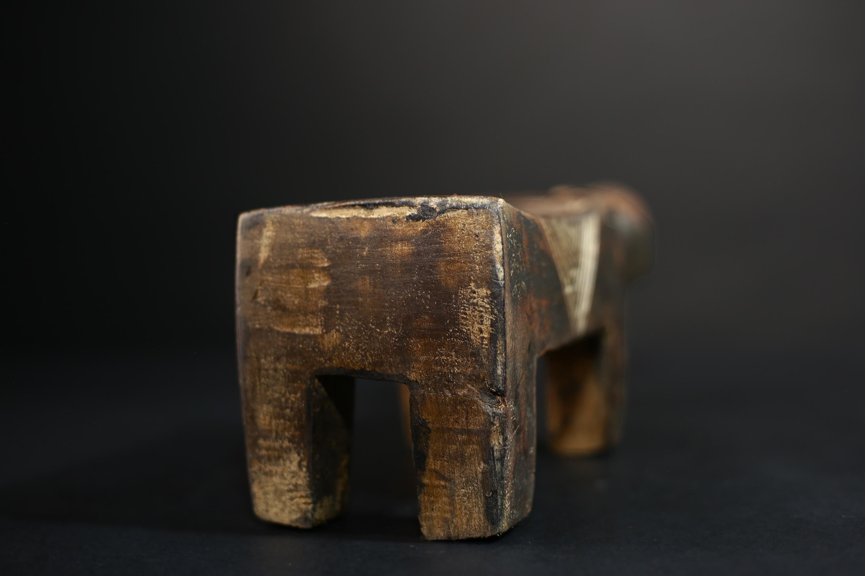 African Crafted Stool | Wooden Tribal Seat | Ethnic Home Decor Accent | Unique Handcrafted Furniture Piece | Cultural Art  -G5174