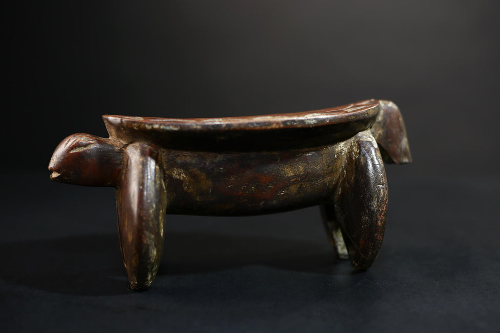 African Crafted Stool | Wooden Tribal Seat | Authentic Ethnic Home Decor | Unique Handcrafted Furniture | Rustic Living Room Accent-G5173