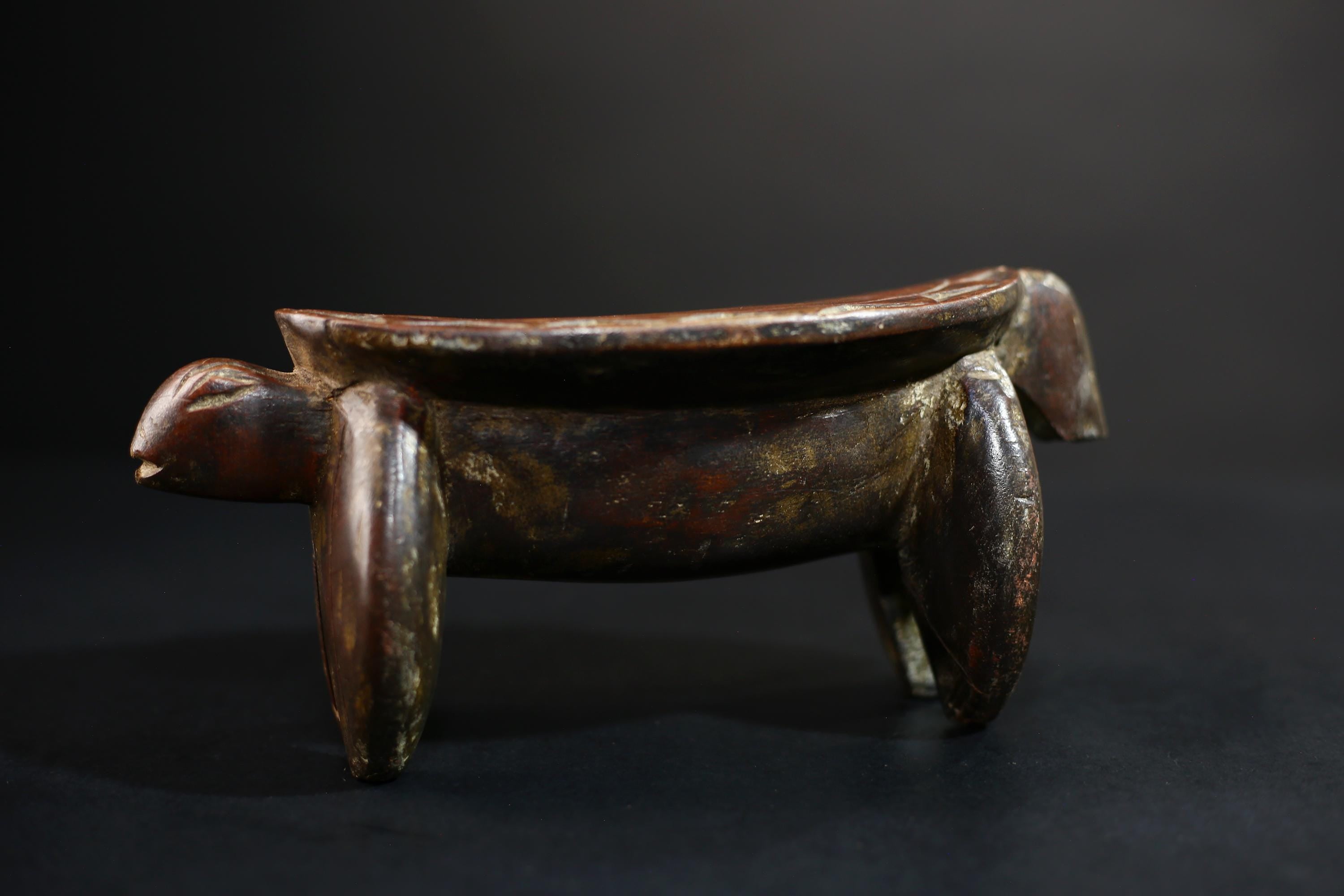 African Crafted Stool | Wooden Tribal Seat | Authentic Ethnic Home Decor | Unique Handcrafted Furniture | Rustic Living Room Accent-G5173