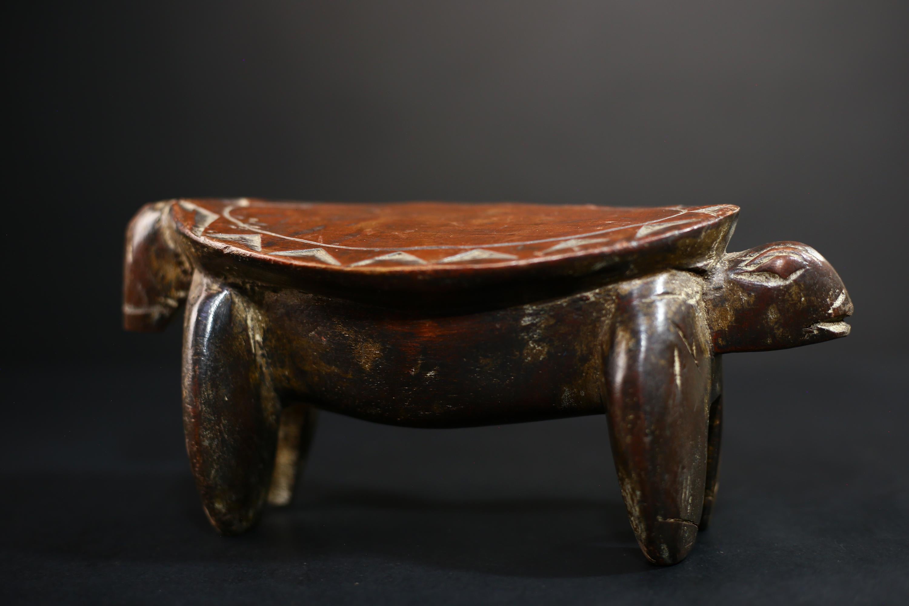 African Crafted Stool | Wooden Tribal Seat | Authentic Ethnic Home Decor | Unique Handcrafted Furniture | Rustic Living Room Accent-G5173