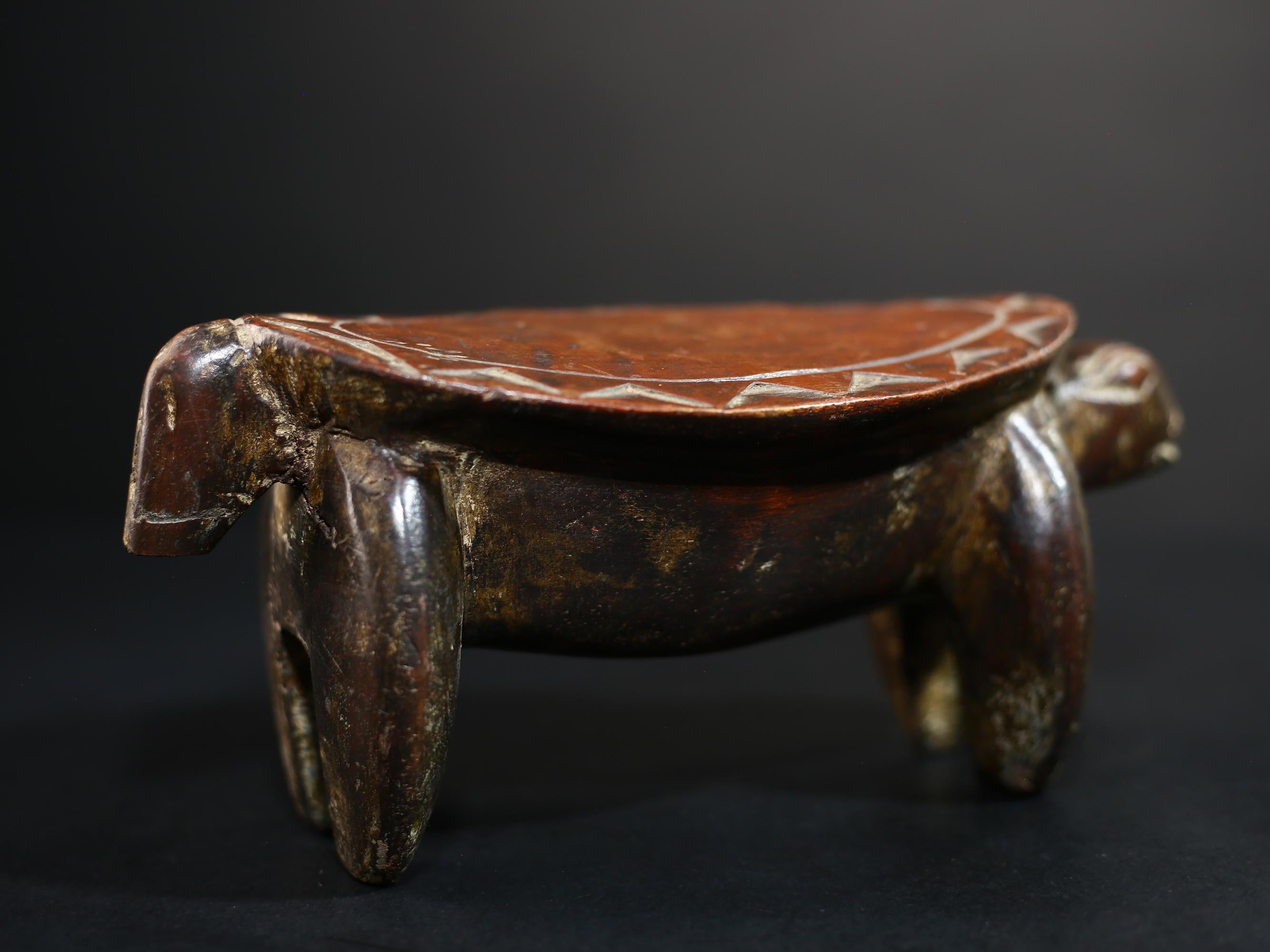 African Crafted Stool | Wooden Tribal Seat | Authentic Ethnic Home Decor | Unique Handcrafted Furniture | Rustic Living Room Accent-G5173