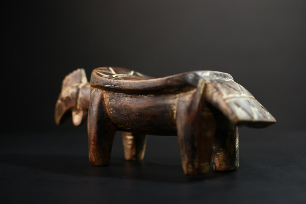 African Crafted Stool | Wooden Tribal Seat | Authentic Ethnic Home Decor | Unique Rustic Accent | Handcrafted Furniture Piece -G5172