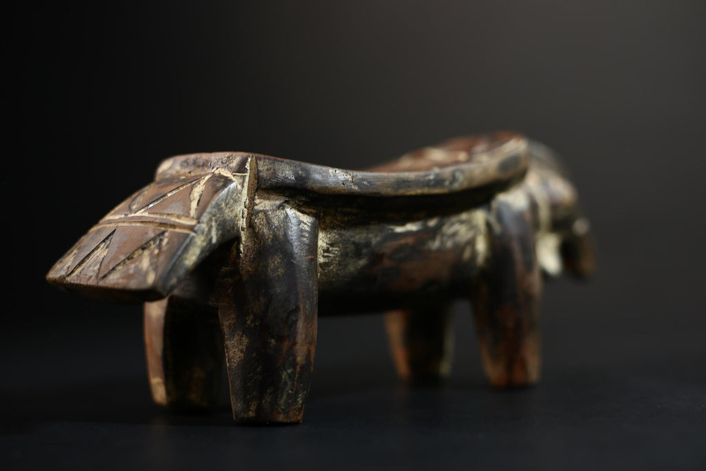 African Crafted Stool | Wooden Tribal Seat | Authentic Ethnic Home Decor | Unique Rustic Accent | Handcrafted Furniture Piece -G5172