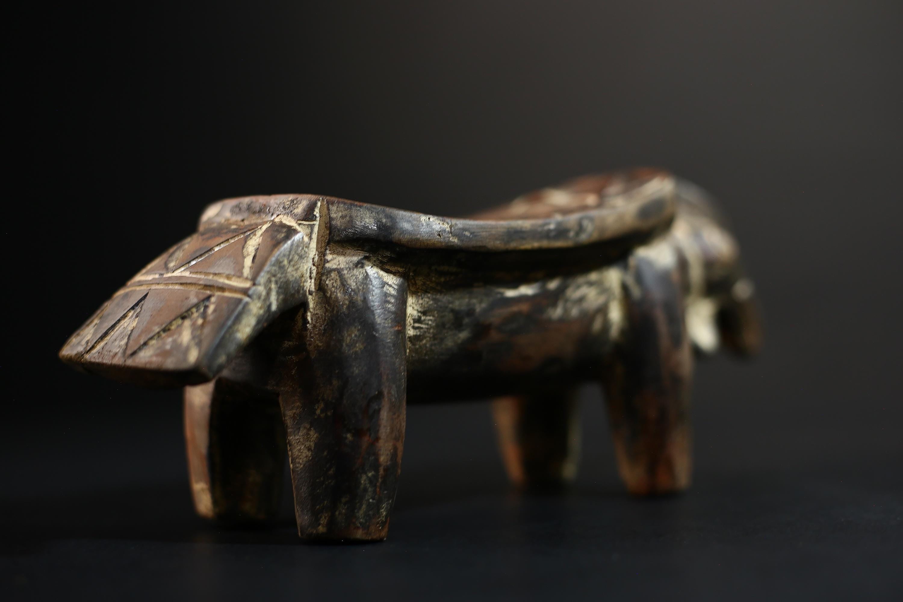 African Crafted Stool | Wooden Tribal Seat | Authentic Ethnic Home Decor | Unique Rustic Accent | Handcrafted Furniture Piece -G5172