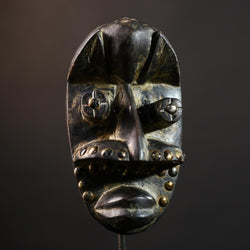 African Vintage Mask | Dan Antique Wood Wall Decor | Kran Collector's Piece | Unique Ethnic Art | Cultural Home Accent -G5168
