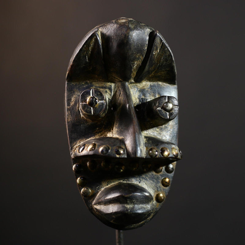 African Vintage Mask | Dan Antique Wood Wall Decor | Kran Collector's Piece | Unique Ethnic Art | Cultural Home Accent -G5168