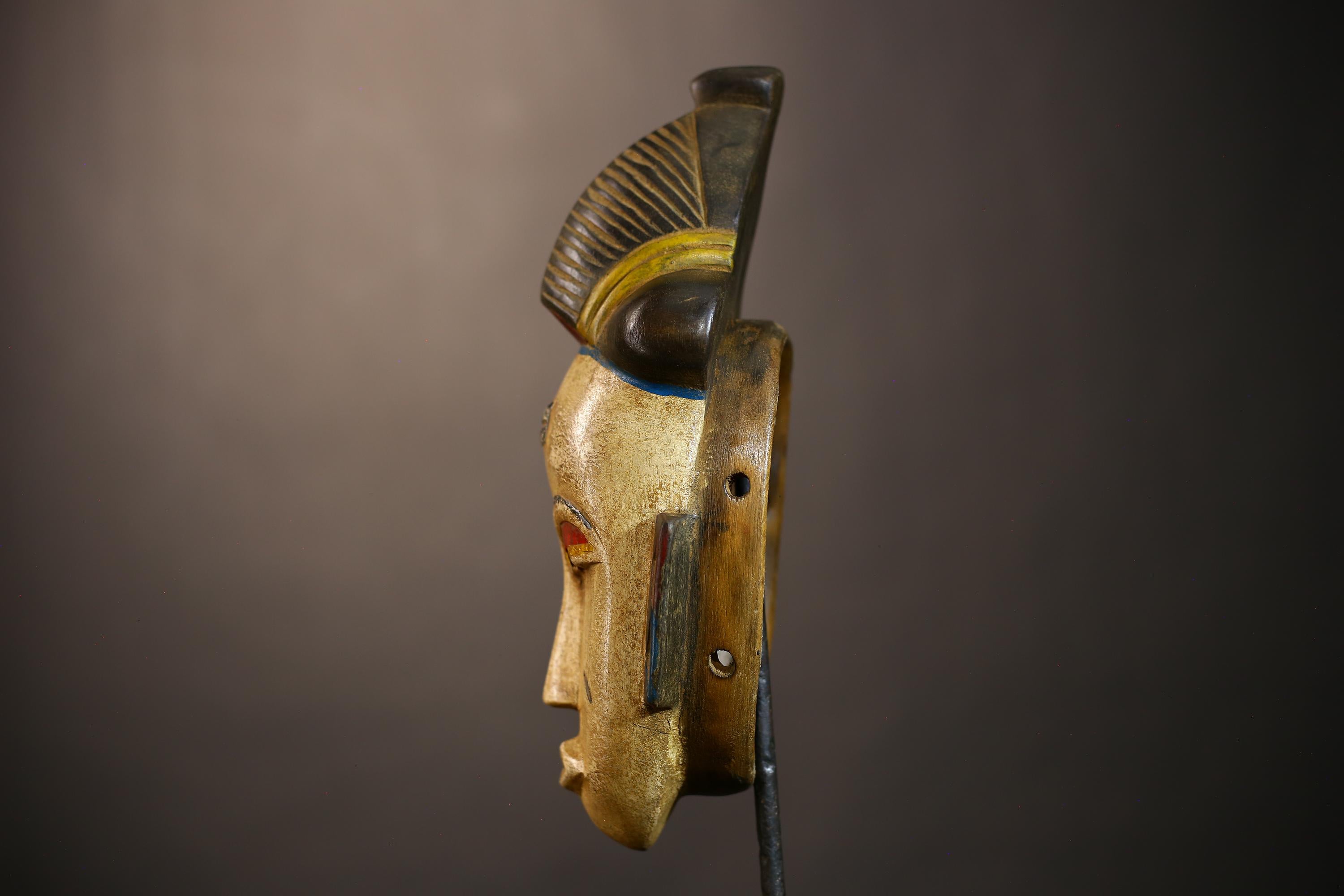 African | Vintage Mask | Unique Hand-Carved Guro Wooden Tribal Wall Decor | Cultural Art | Rustic Home Decor | Authentic Gift-G5116