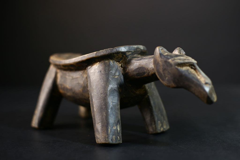 African Stool | Tribal Art Wooden Seat | Unique Ethnic Home Decor Accent | Handcrafted Design | Artisan Craftsmanship | Boho Style-G5195