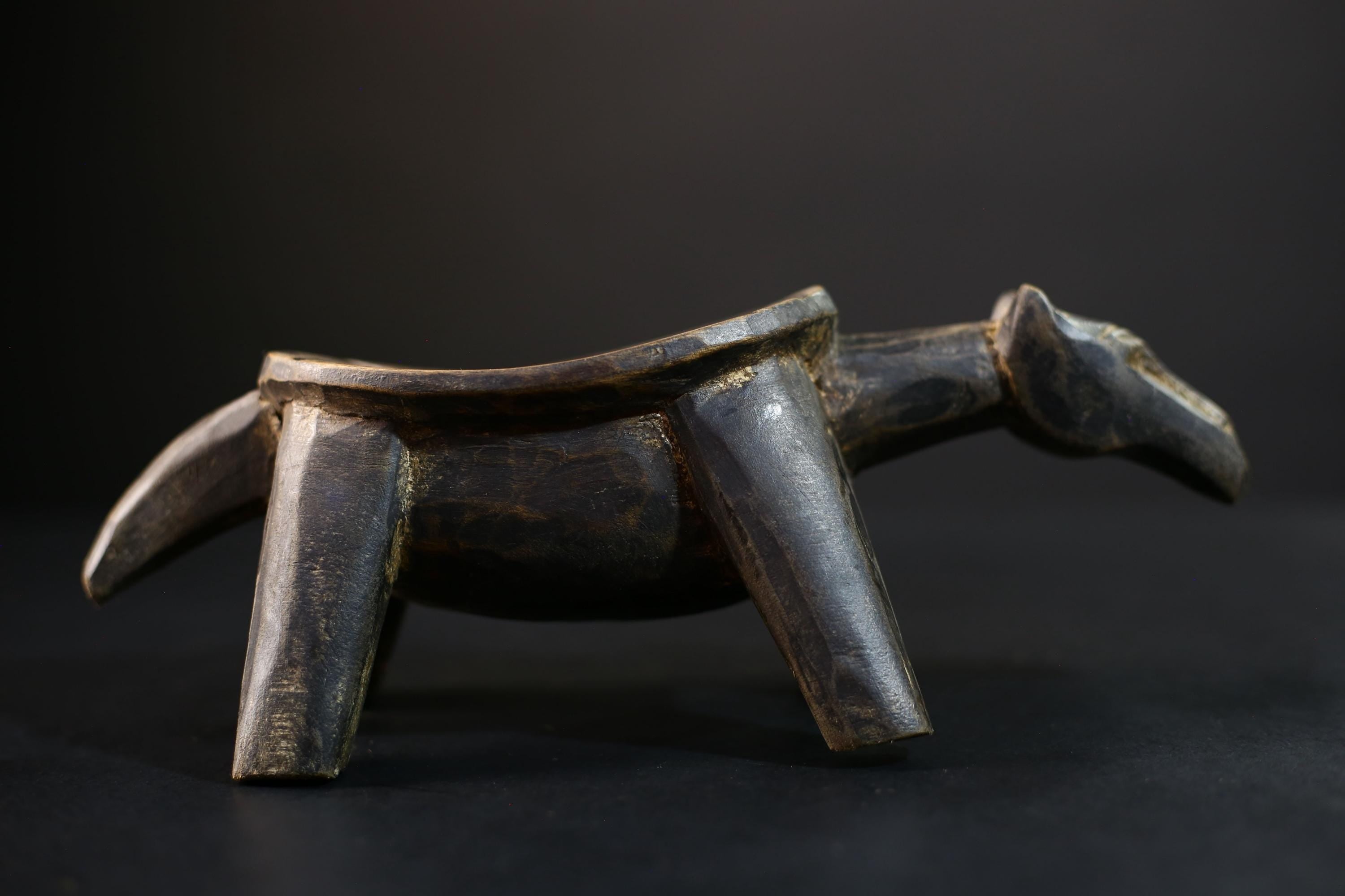 African Stool | Tribal Art Wooden Seat | Unique Ethnic Home Decor Accent | Handcrafted Design | Artisan Craftsmanship | Boho Style-G5195