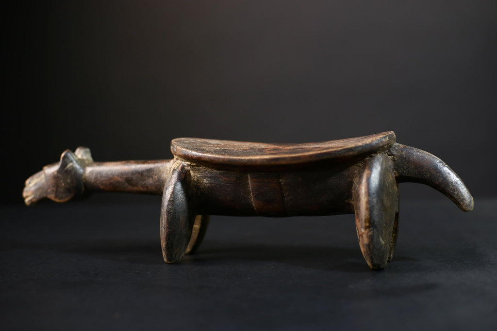 African Crafted Stool | Tribal Art | Unique Ethnic Wooden Seat | Home Decor | Handmade | Natural Wood | Bohemian Style-G5194