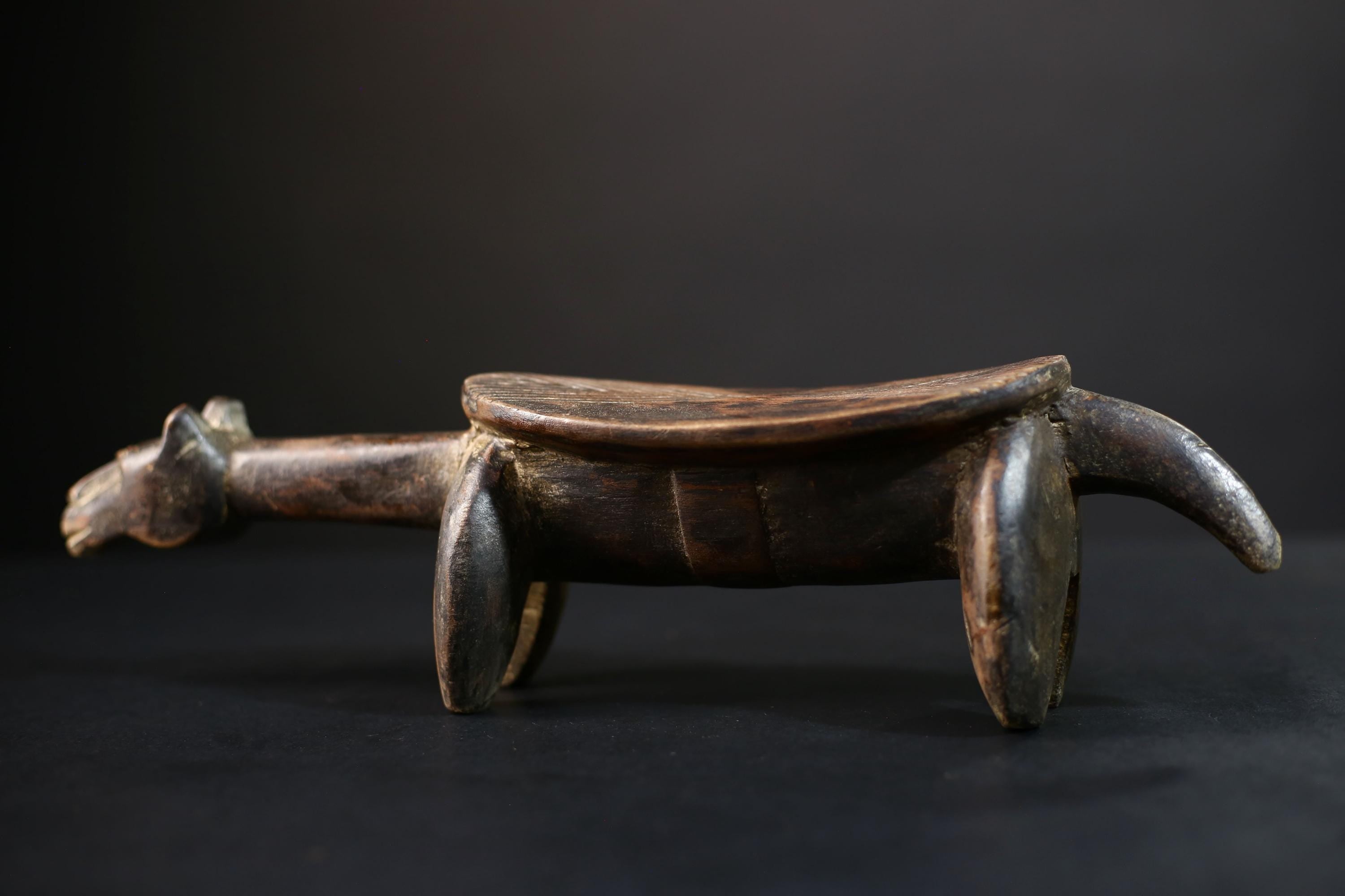 African Crafted Stool | Tribal Art | Unique Ethnic Wooden Seat | Home Decor | Handmade | Natural Wood | Bohemian Style-G5194