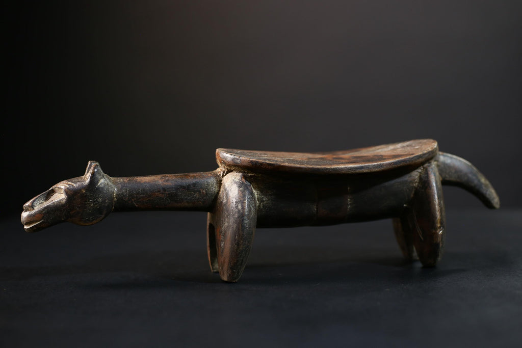 African Crafted Stool | Tribal Art | Unique Ethnic Wooden Seat | Home Decor | Handmade | Natural Wood | Bohemian Style-G5194