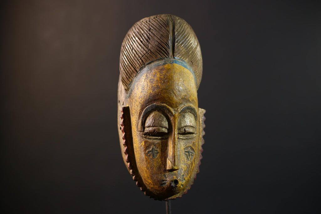 African Mask | Hand Carved Guro | Baule Wall Hanging Art | Collector's Item | Unique Decor-G5186