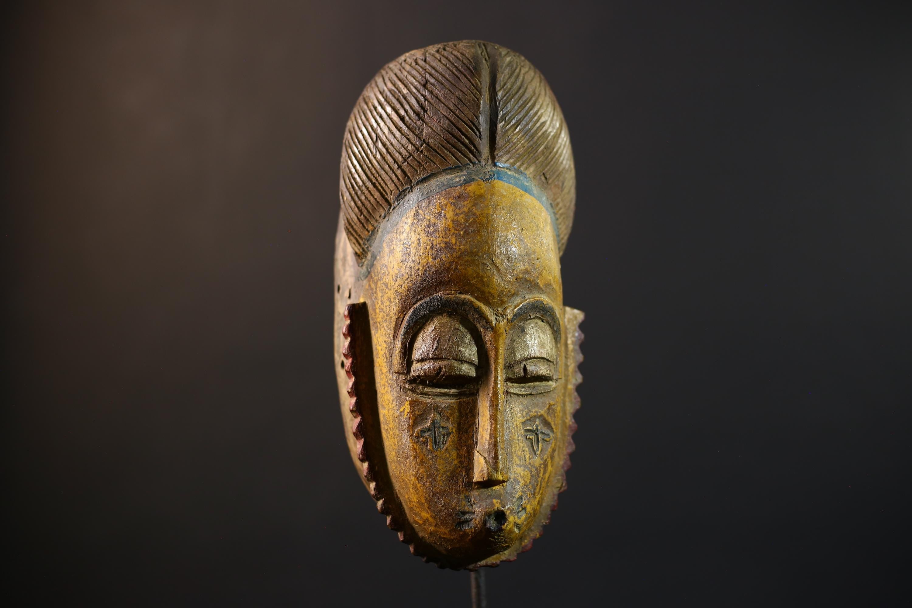 African Mask | Hand Carved Guro | Baule Wall Hanging Art | Collector's Item | Unique Decor-G5186