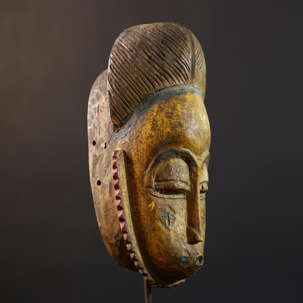 African Mask | Hand Carved Guro | Baule Wall Hanging Art | Collector's Item | Unique Decor-G5186