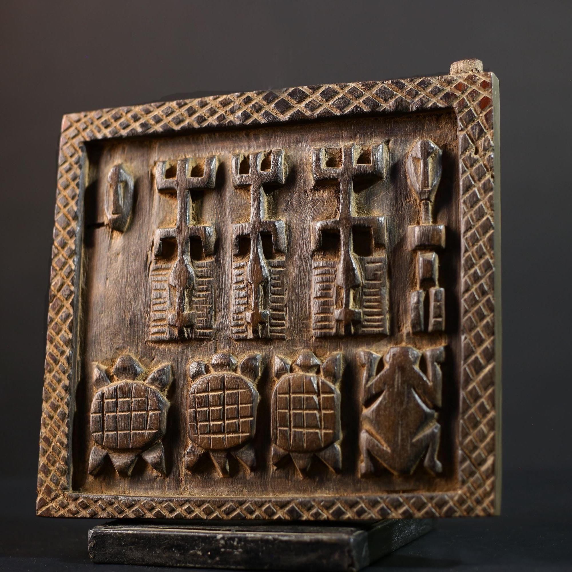 African Granary Door | Exquisite Wooden Wall Art | Tribal Home Decor | Unique Gift for Nature Lovers-G5199