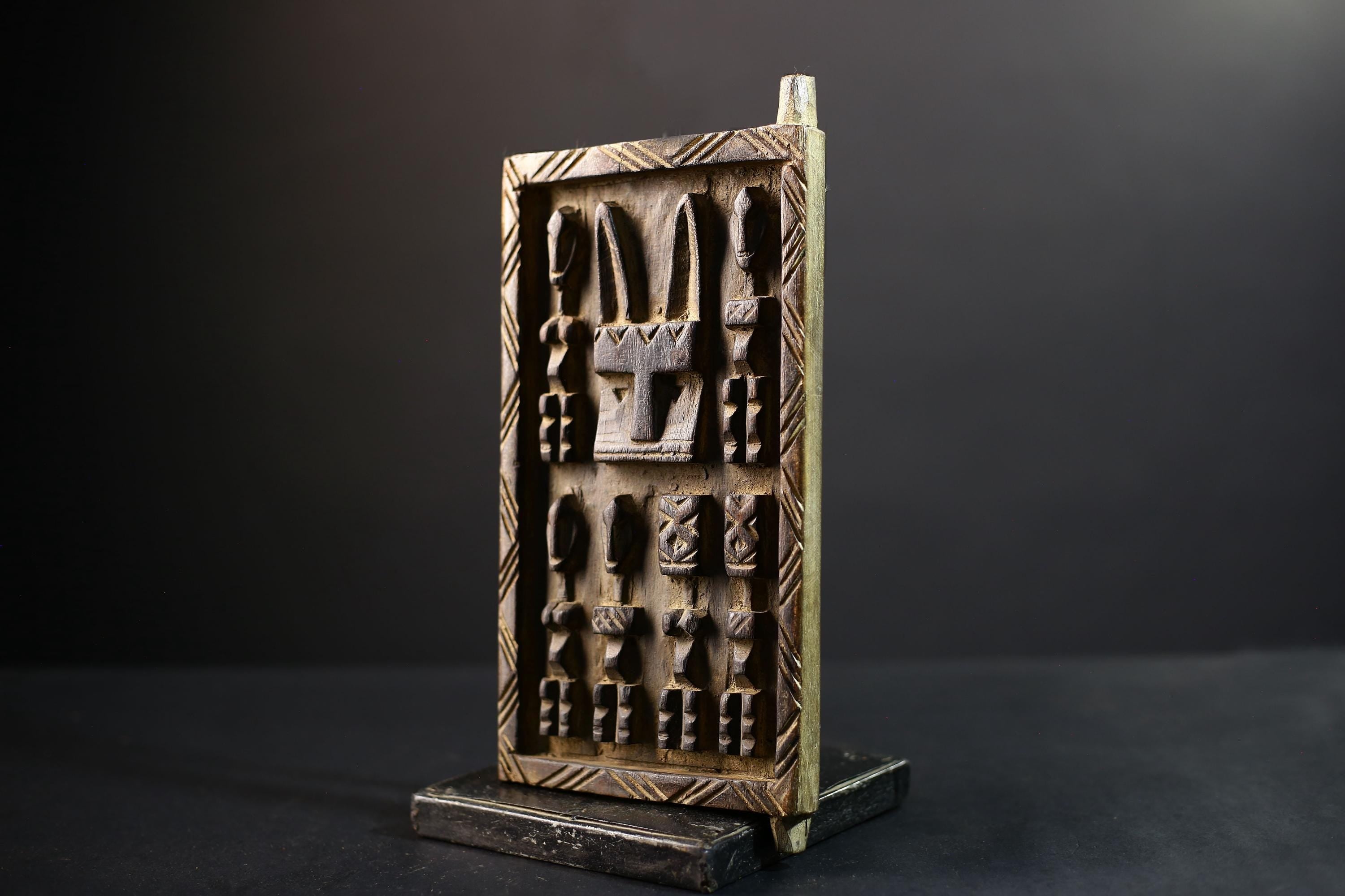 African Granary Door | Unique Rabbit Wooden Wall Art | Antique Decor Piece | Handcrafted Home Accent-G5198