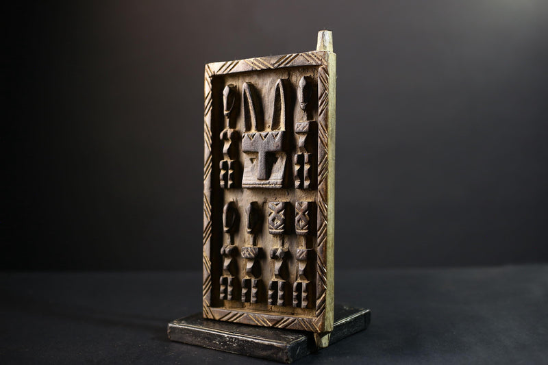 African Granary Door | Unique Rabbit Wooden Wall Art | Antique Decor Piece | Handcrafted Home Accent-G5198