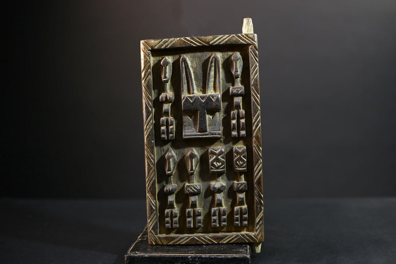 African Granary Door | Unique Rabbit Wooden Wall Art | Antique Decor Piece | Handcrafted Home Accent-G5198