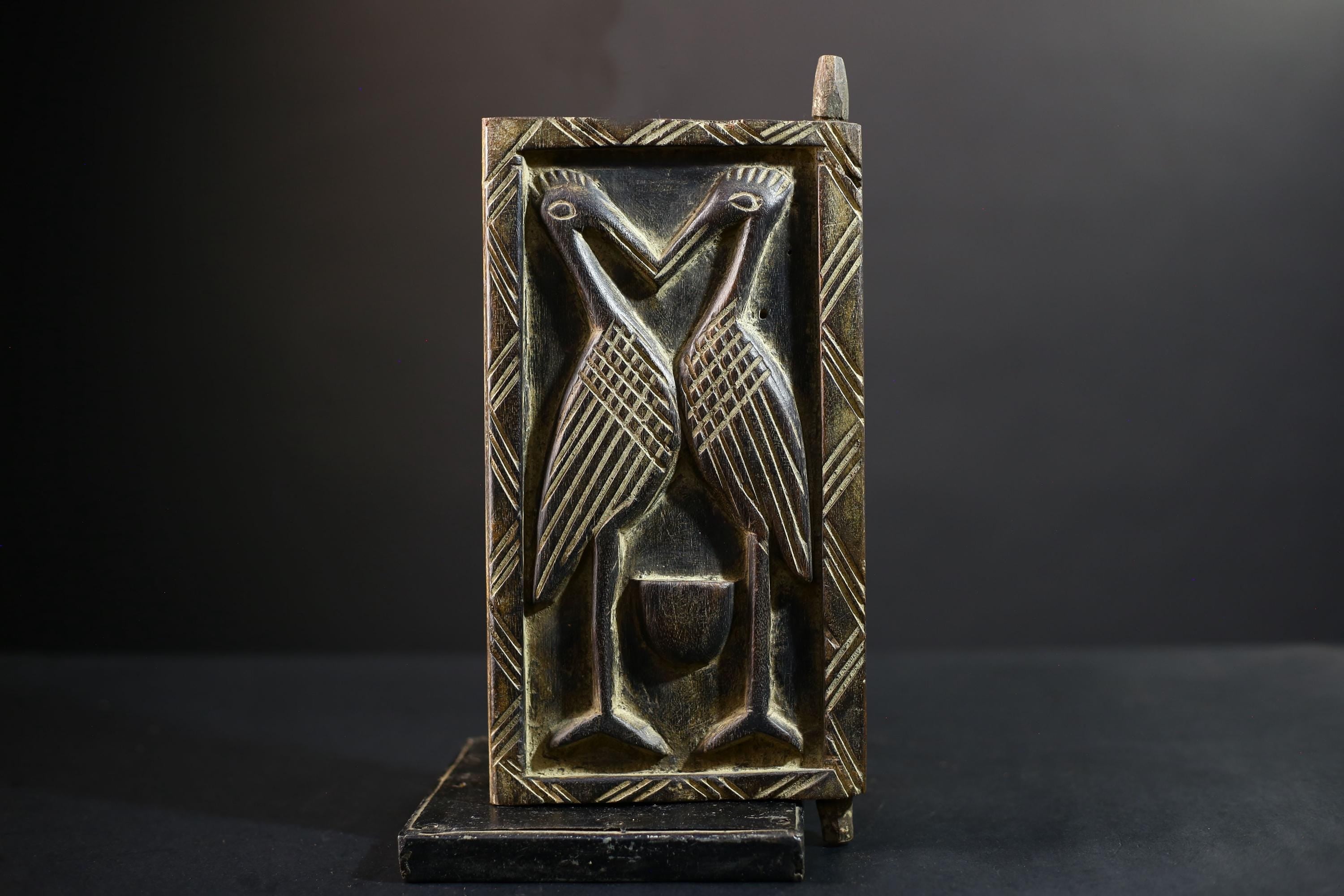 African Granary Door | Unique Two Birds Wooden Wall Art | Antique Decor | Handcrafted Home Accent-G5197