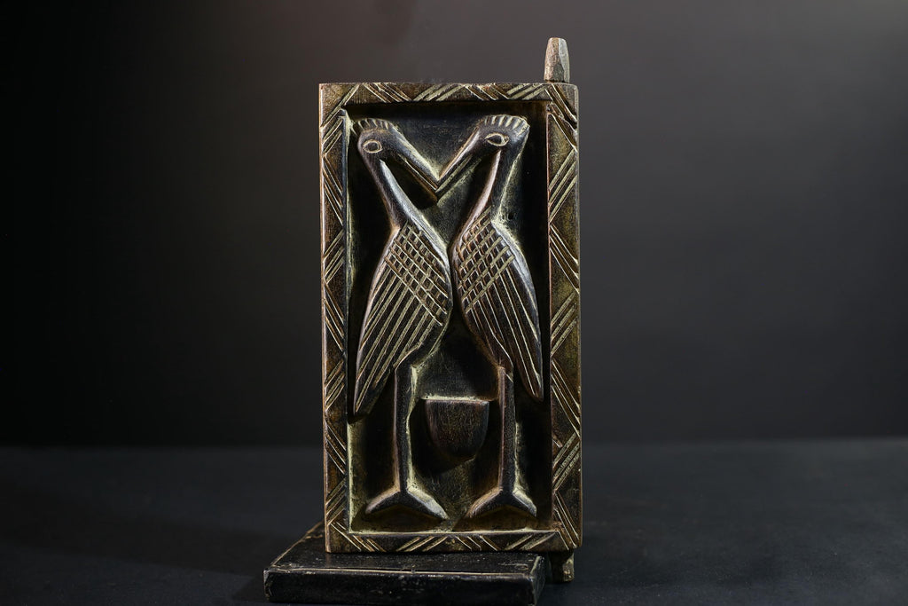 African Granary Door | Unique Two Birds Wooden Wall Art | Antique Decor | Handcrafted Home Accent-G5197
