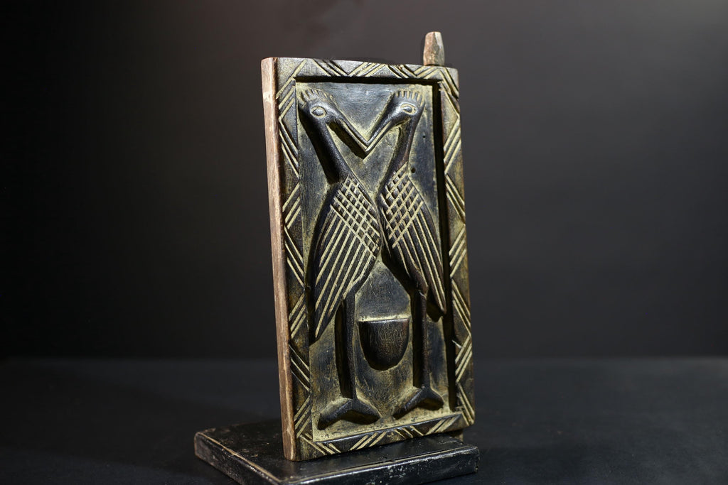 African Granary Door | Unique Two Birds Wooden Wall Art | Antique Decor | Handcrafted Home Accent-G5197