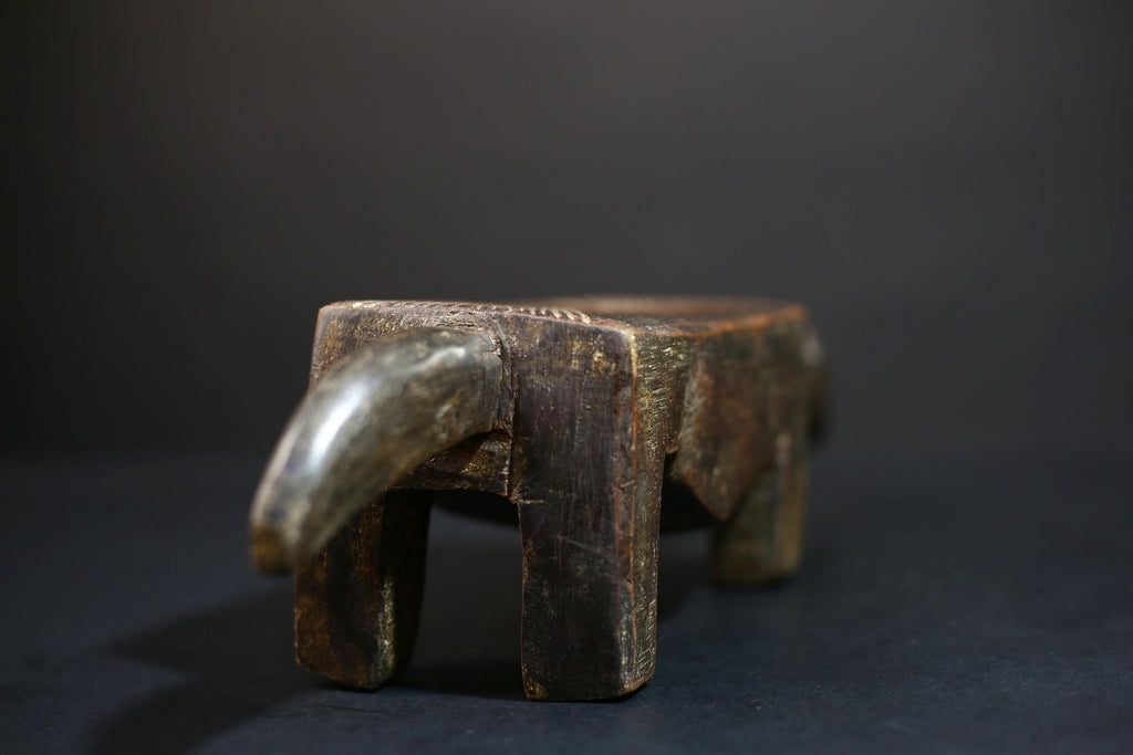 African Crafted Stool | Tribal Art Wood Seat | Unique Handmade Decor | Bohemian Style | Rustic Home Accent | Ethnic Furniture-G5211