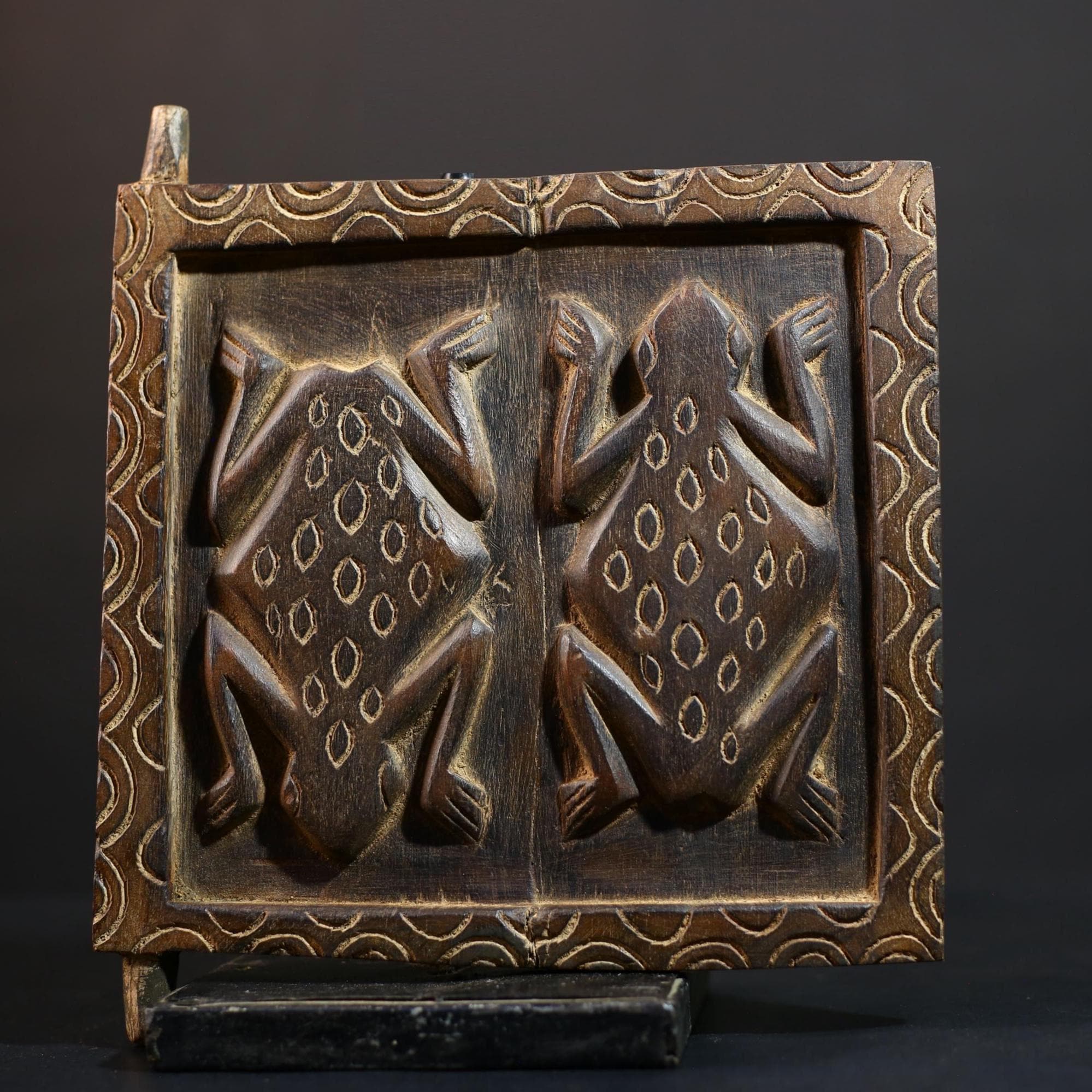 African Granary Door | Rustic Wooden Wall Art | Antique Handcrafted Decor | Unique Home Accent | Ethnic Vintage Piece-G5210