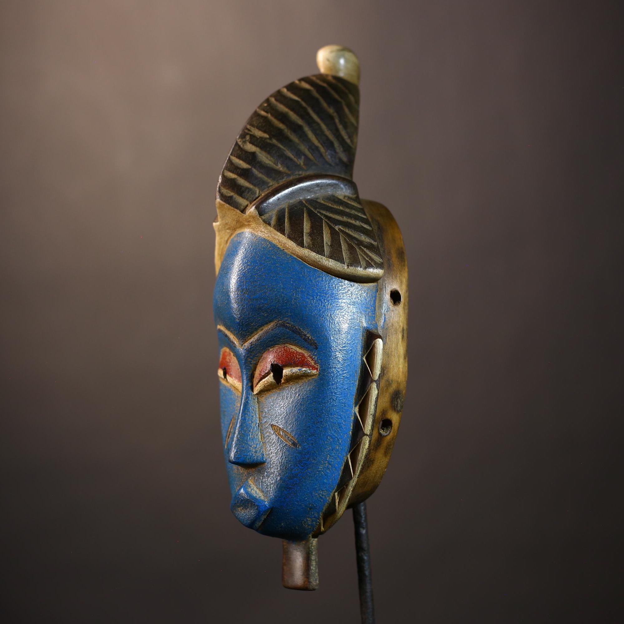 African Guro Mask | Authentic Handcrafted Wooden | Tribal Wall Art Decor | Unique Home Accent | Cultural Heritage Piece -G5124