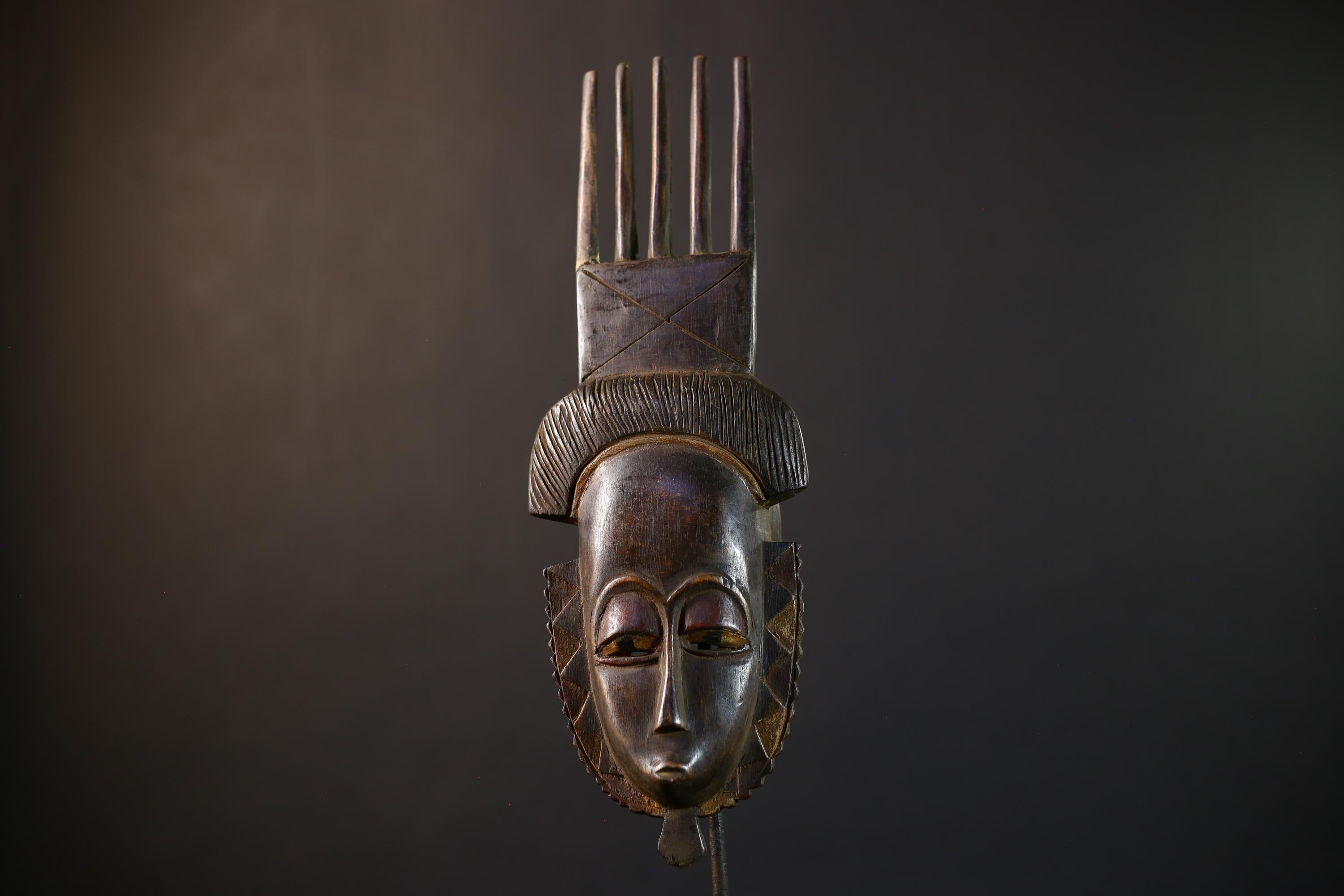 African Tribal Mask | Brown Guro Wall Hanging | Artisan Decor | Unique Handmade Craft-G5222