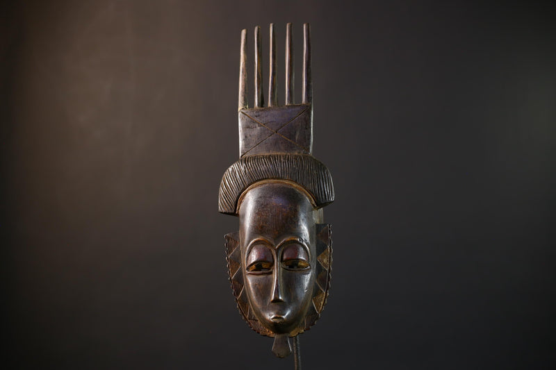 African Tribal Mask | Brown Guro Wall Hanging | Artisan Decor | Unique Handmade Craft-G5222