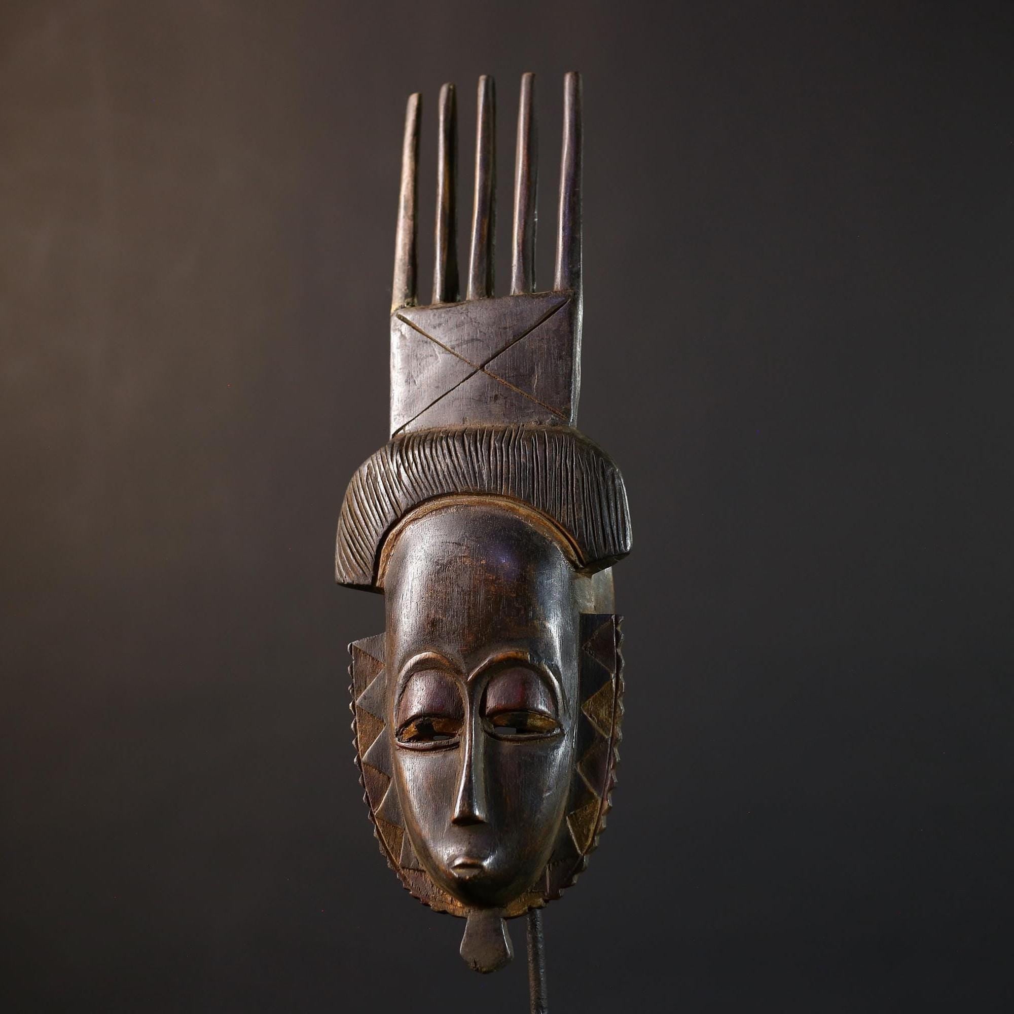 African Tribal Mask | Brown Guro Wall Hanging | Artisan Decor | Unique Handmade Craft-G5222