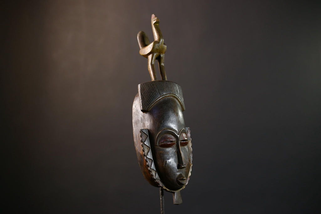 African Guro Mask | Authentic Handcrafted | Wooden Tribal Wall Art | Unique Cultural Decor | Home Accent Piece-G5214