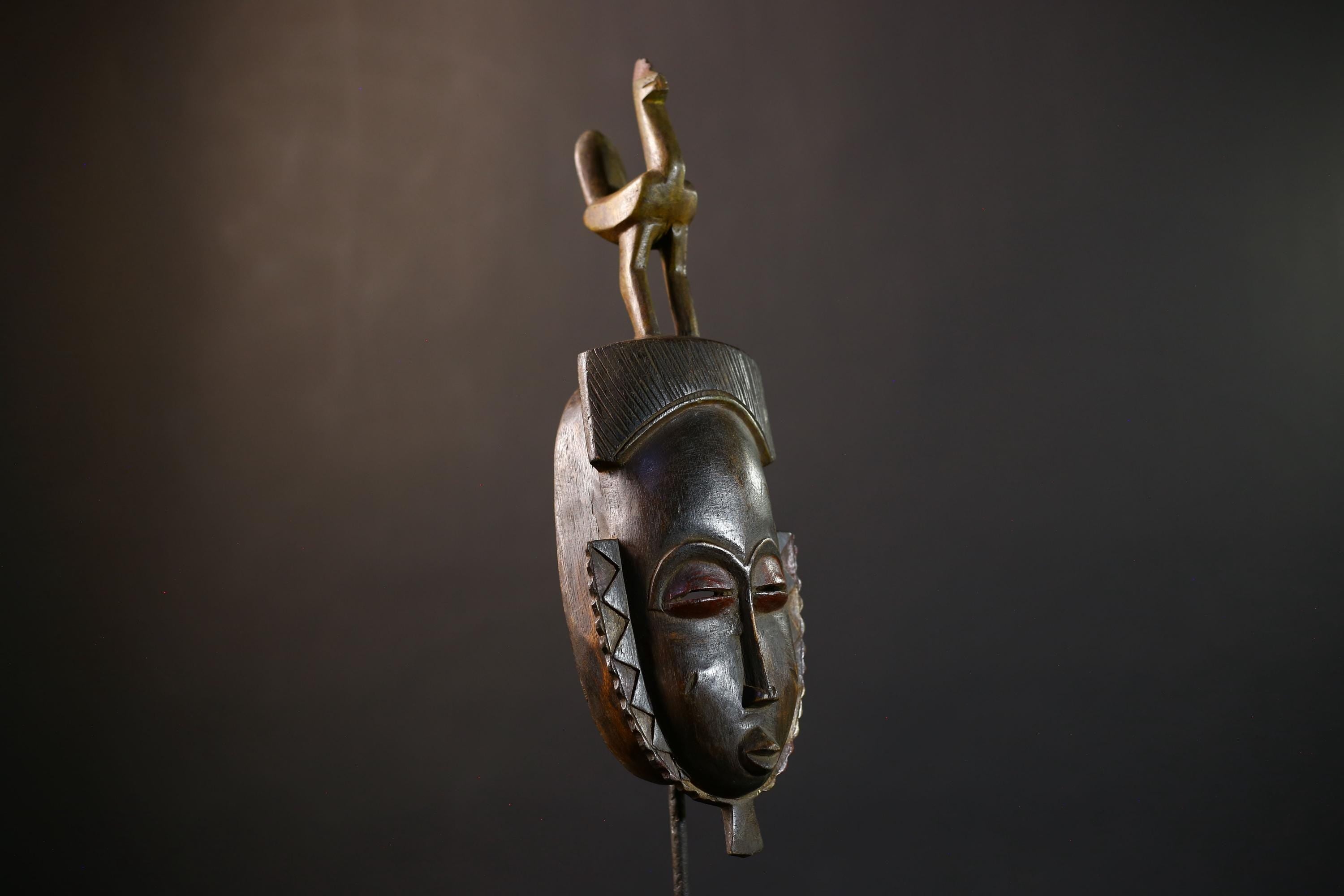 African Guro Mask | Authentic Handcrafted | Wooden Tribal Wall Art | Unique Cultural Decor | Home Accent Piece-G5214