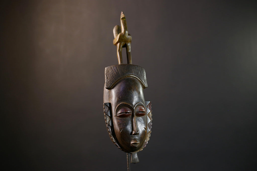 African Guro Mask | Authentic Handcrafted | Wooden Tribal Wall Art | Unique Cultural Decor | Home Accent Piece-G5214