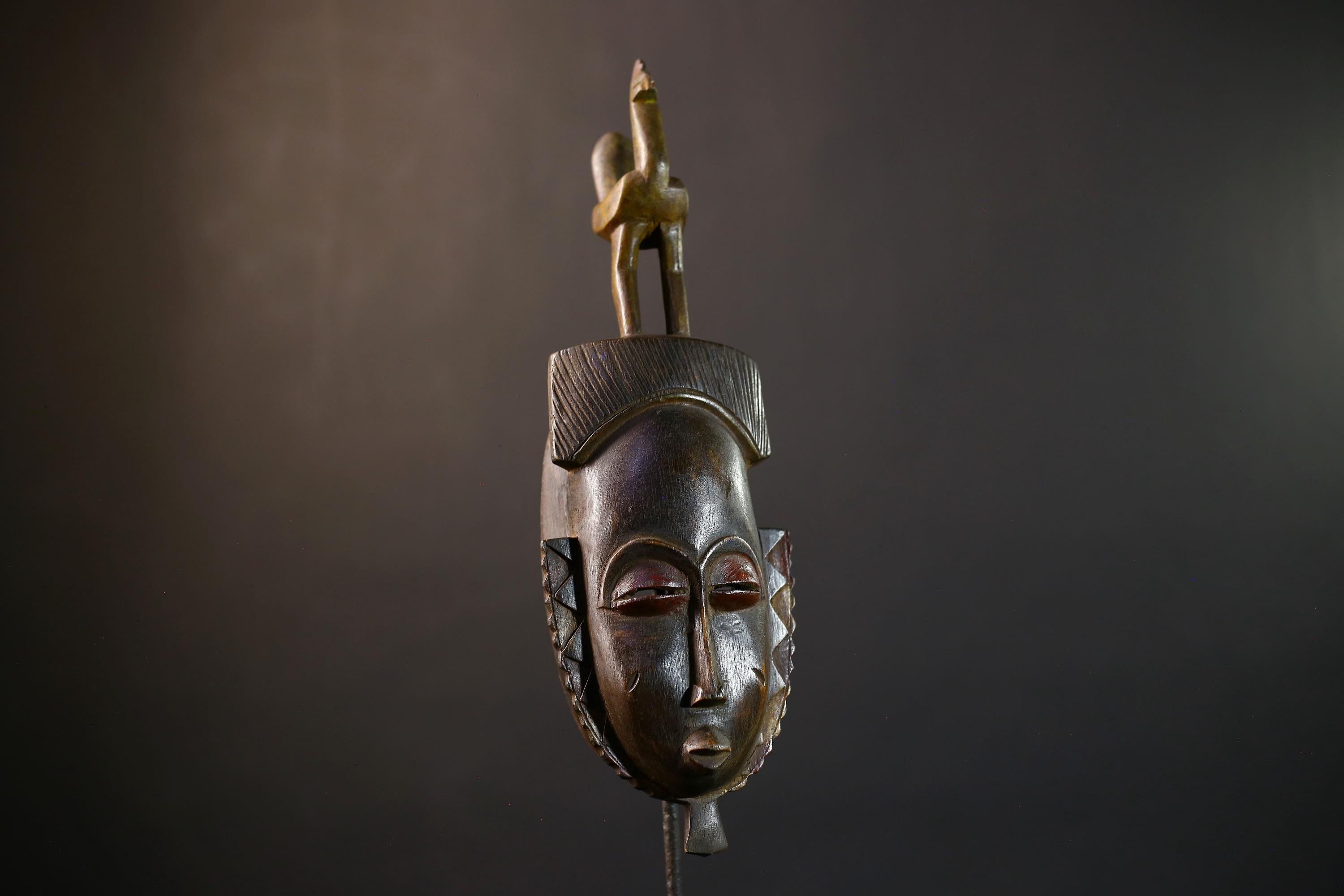 African Guro Mask | Authentic Handcrafted | Wooden Tribal Wall Art | Unique Cultural Decor | Home Accent Piece-G5214