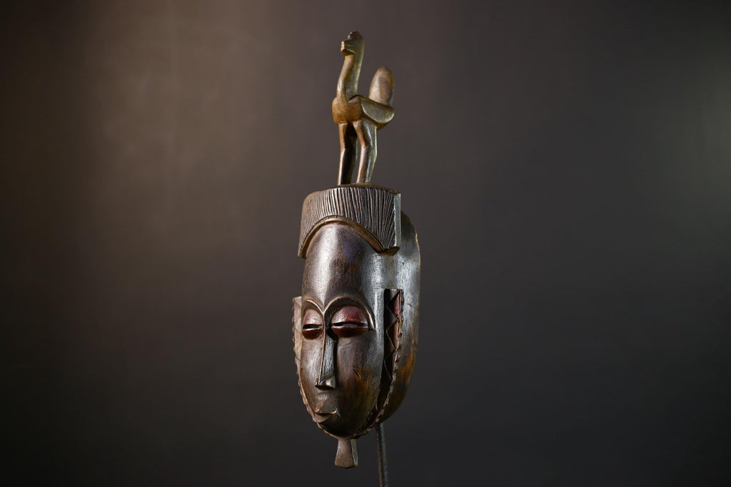 African Guro Mask | Authentic Handcrafted | Wooden Tribal Wall Art | Unique Cultural Decor | Home Accent Piece-G5214