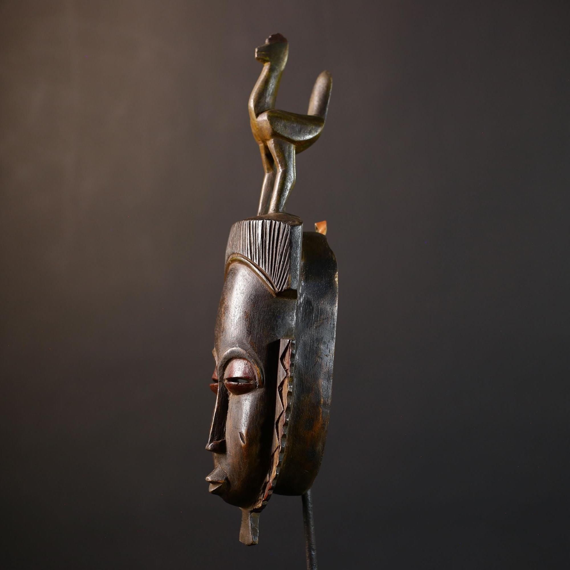 African Guro Mask | Authentic Handcrafted | Wooden Tribal Wall Art | Unique Cultural Decor | Home Accent Piece-G5214