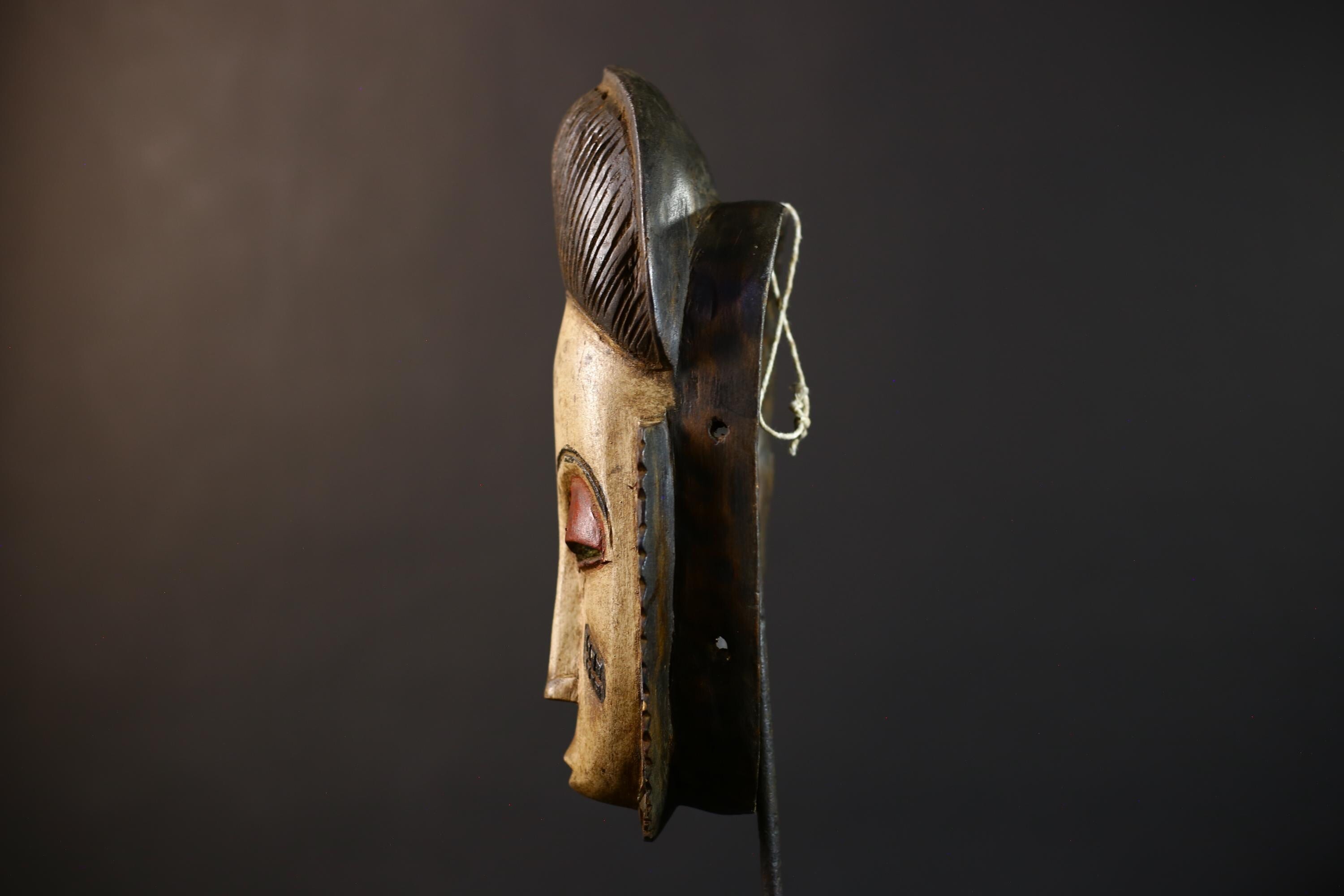 African Guro Mask | Vintage Wood Wall Art | Baule Style Cultural Decor | Unique Home Accent | Authentic Tribal Art Piece-G5224