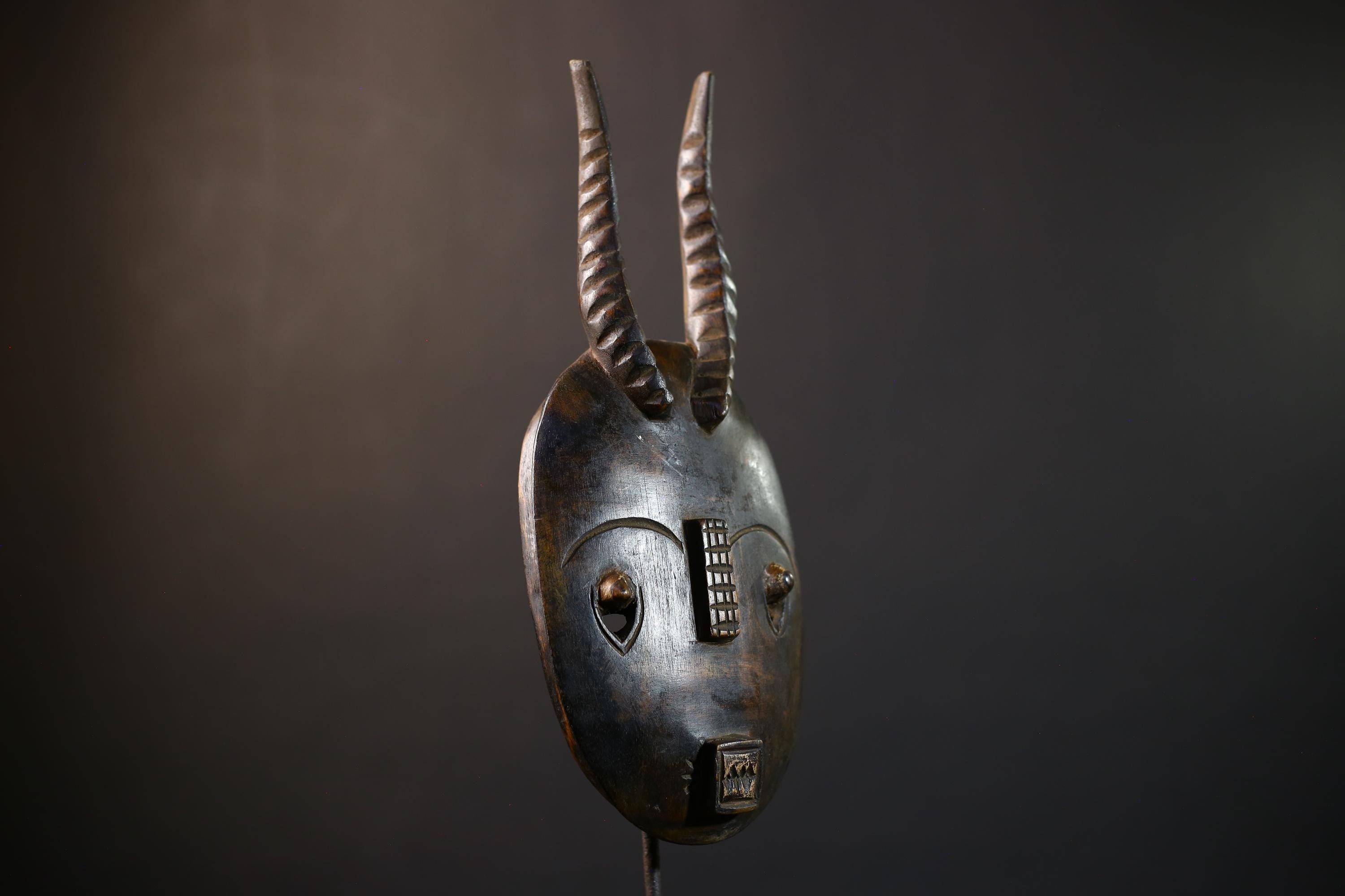 African Wood Mask | Hand Carved Baule | Unique Tribal Wall Decor | Accent Piece | Authentic Art | Ethnic Home Decor-  G5233