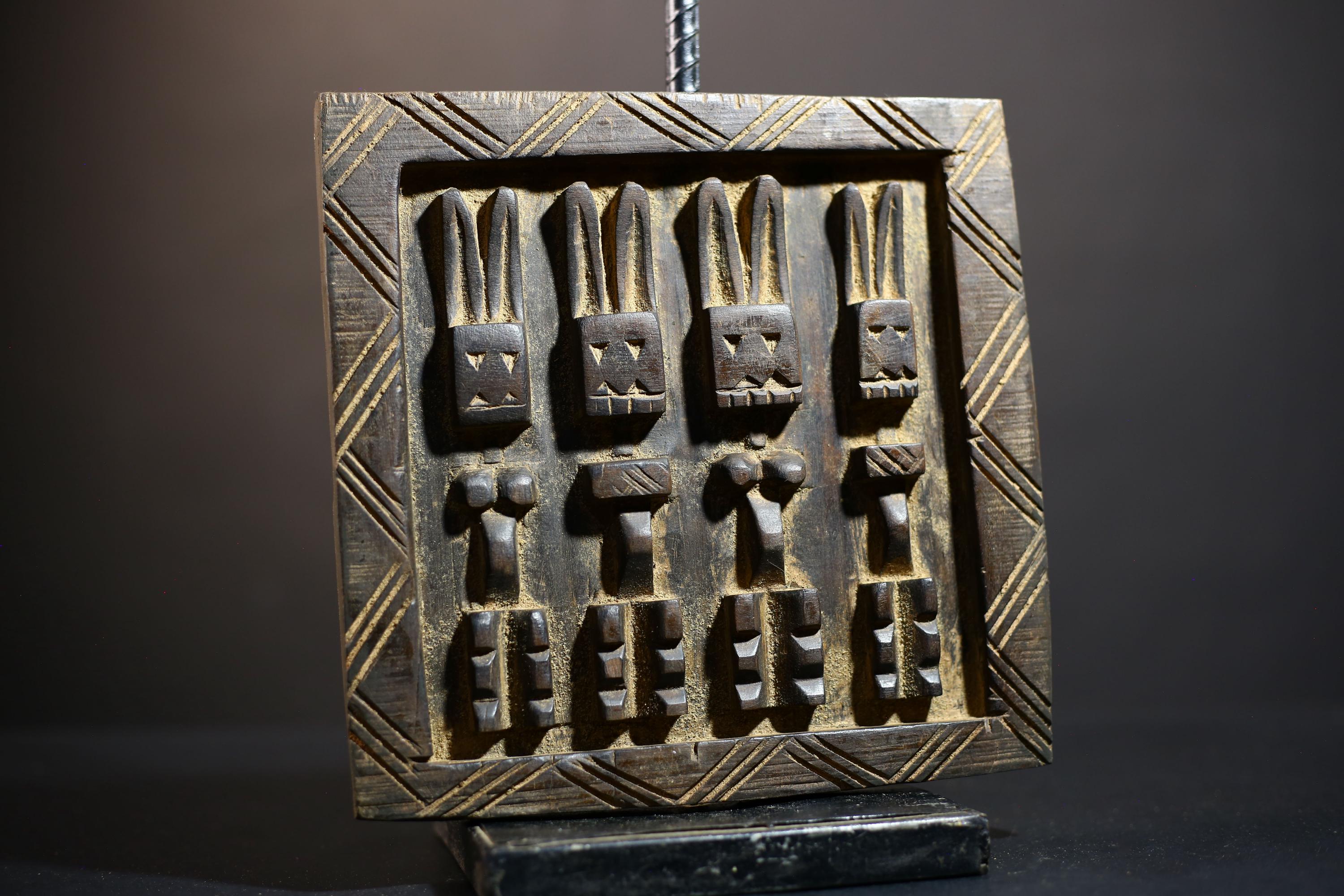 African Granary Door | Unique Vintage Carved Wood | Wall Art | Rustic Home Decor | Handcrafted Accent | Cultural Heritage-G5229