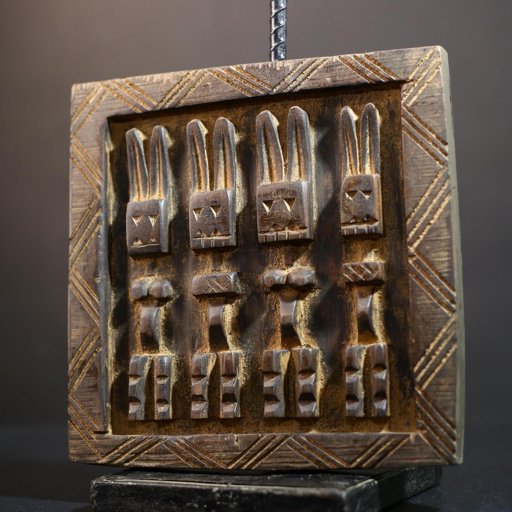 African Granary Door | Unique Vintage Carved Wood | Wall Art | Rustic Home Decor | Handcrafted Accent | Cultural Heritage-G5229