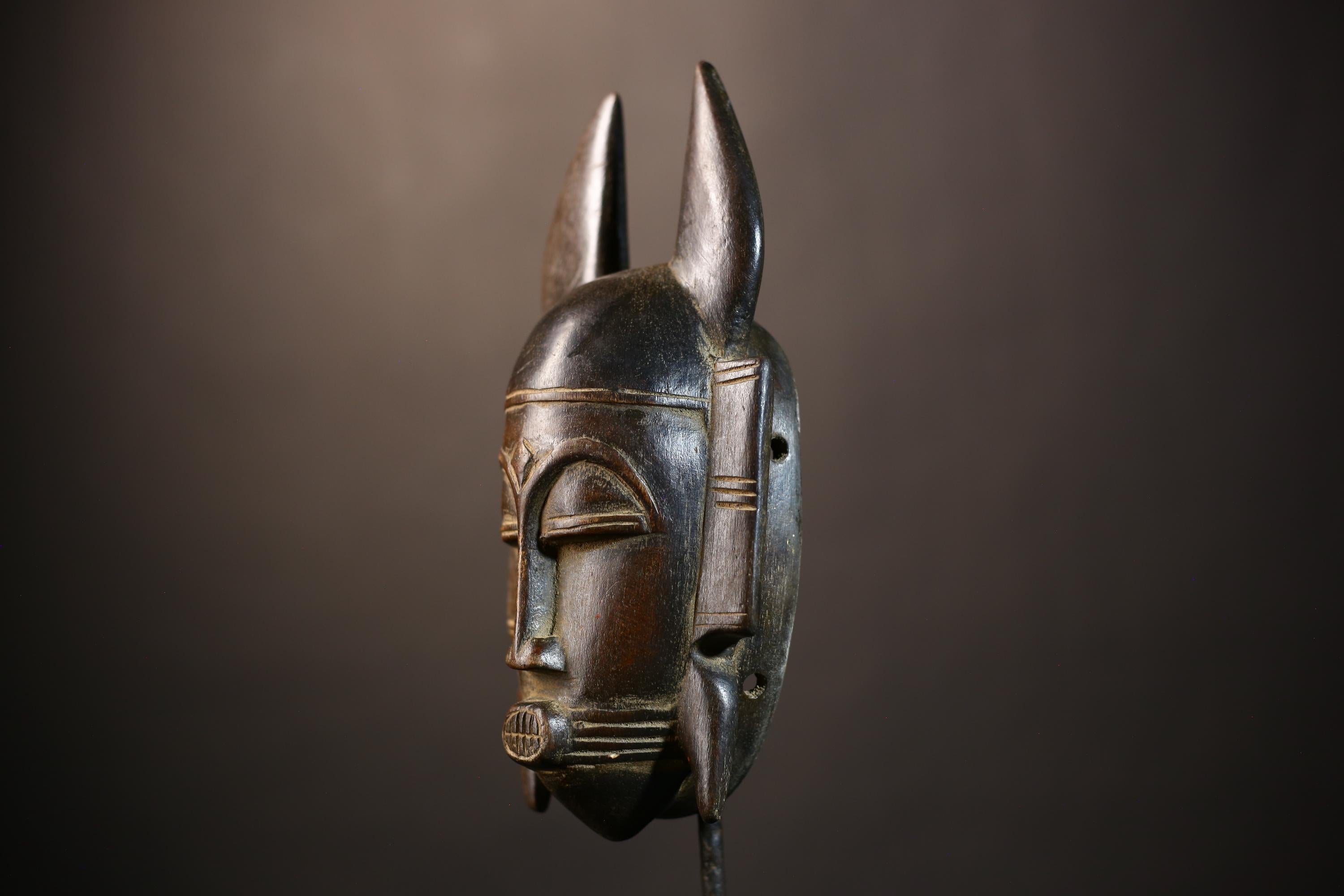 African Vintage Kpelie Mask | Senufo Tribal Art | Unique Wall Decor | Ethnic Home Accent | Artisan Crafted Decor-G5136