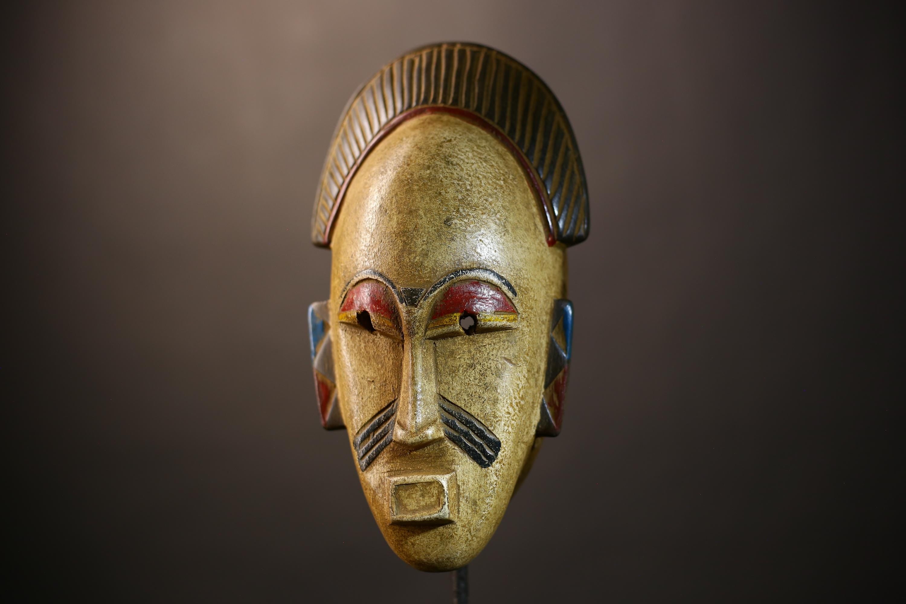 African Vintage Baule Mask | Hand-Carved Wood | Tribal Wall Art | Unique Home Accent | Artisan Decorative Piece-G5131